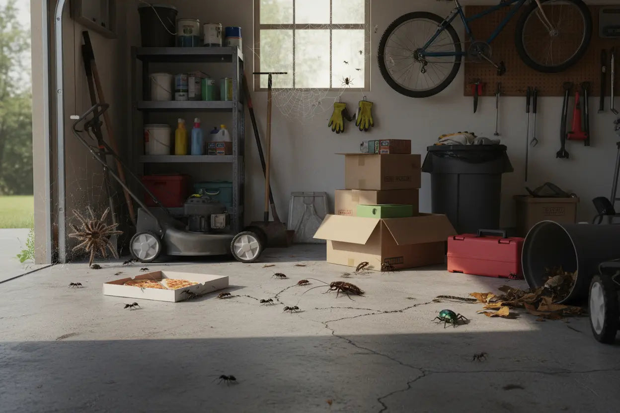 bugs crawling in garage