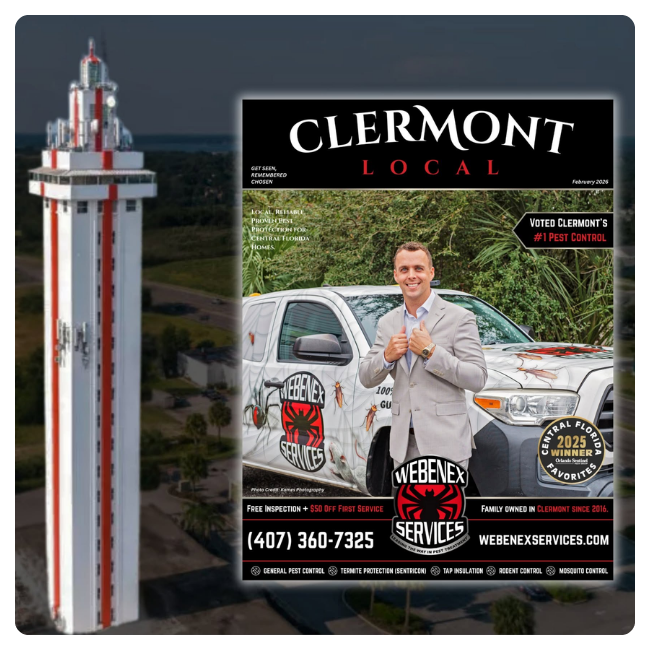 Clermont Local cover featuring Kevin Sukovich and a Webenex Services truck
